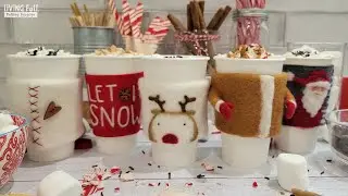 How to Needle Felt Holiday Cup Cozies - Free Felting Tutorial 