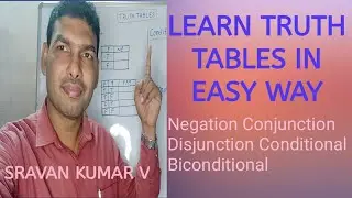 TRUTH TABLES IN TELUGU NEGATION, CONJUNCTION, DISJUNCTION, CONDITIONAL, BICONDITIONAL