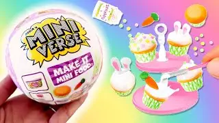 MAKiNG **MORE** MiNi FOODS! MiniVerse Make It Mini Spring! Cupcakes, Chocolate Bunny, Eggs