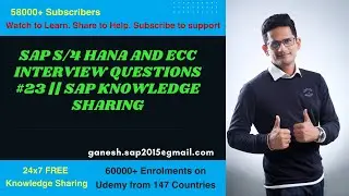 SAP S/4 HANA and ECC Interview Questions #23 || SAP Knowledge Sharing