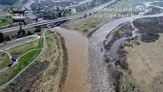 Drone footage of western Montana rivers rising