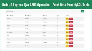 Node JS Express Ajax CRUD Operation - Fetch Data from MySQL Table