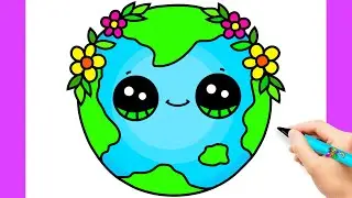 РИСОВАНИЕ ЗЕМЛИ 🌍 ЗЕМЛЯ - КАК ЛЕГКО НАРИСОВАТЬ ПЛАНЕТУ 😍 РИСОВАНИЕ 🌈 ЛЕГКИЕ ЧЕРТЕЖИ