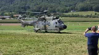 Schweizer Armee Helikopter Aérospatiale AS 332M1 Super Puma (TH06), Startsequenz ohne Schnitt