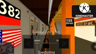 IRT via D Line: R62 7 Train Leaves 155 St-8th Av