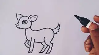 How to draw Baby Deer🦌easy drawing step by step