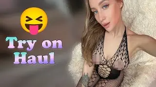 FISHNET DRESS TRANSPARENT TRY ON HAUL (4K)