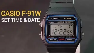 HOW TO SET TIME CASIO DIGITAL WATCH F-91W