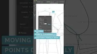 31/49 Moving Points Diagonally - Digital Pattern Making in Adobe Illustrator #patternmaking #sewing