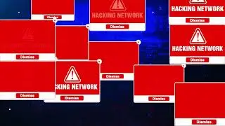 Network Hacking Alert Warning Error Pop-up Notification Box On Screen.