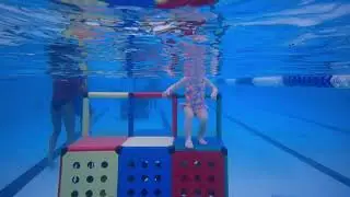 2 year old swimmer turning over for air!