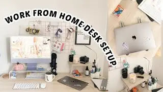 WORK FROM HOME DESK SETUP | desk tour + workspace tour 2021