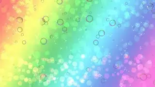 Gradient background with translucent bokeh and soap bubbles