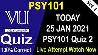 PSY101 Quiz 2 Solution 2021 | 25 Jan Fall 2020 |  PSY101 Quiz 2 Solved | AM Knowledge Official