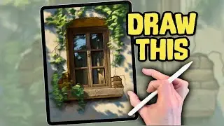 PROCREATE DRAWING Tutorial in EASY Steps - Rustic Window