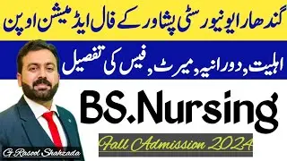 BS Nursing Fall admission 2024 | Gandhara University Peshawar