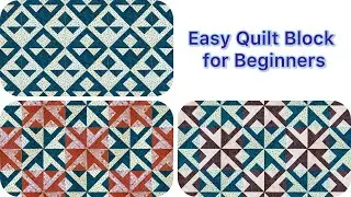 Sewing from Strips and Squares of Fabric Easy Patchwork Block. For Beginners.