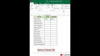 Using Flash Fill in Excel | Seperate First and Last Names | Microsoft Excel  ⏩