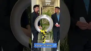 Friend play paper airplane throwing game after working time 