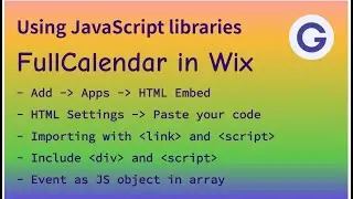 Using FullCalendar.js in a Wix website - Applies for any JavaScript libraries