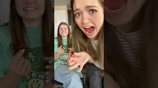 Our reaction to taste testing chamoy gummy worms #chamoy #tastetest #spicy #sisters #reaction