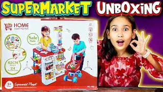 Supermarket Playset Unboxing 🛒 | Working Scanner, Register & Shopping Cart Fun! ✨