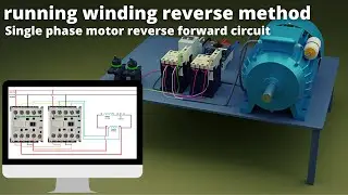 Single phase motor reverse forward rotation with running winding reverse method