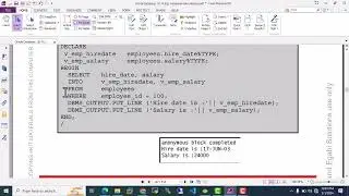 PLSQL Class  Part - 4 (SQL USES in PLSQL)