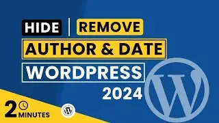 How To Remove Author And Date From WordPress Post 2024 | Hide Date And Author From WordPress Posts