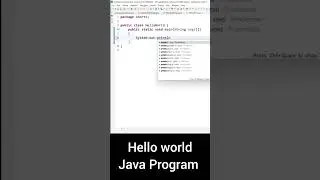 First Java Program Hello World 