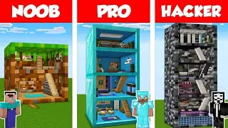 Minecraft NOOB vs PRO vs HACKER: BLOCK HOUSE BUILD CHALLENGE in Minecraft / Animation