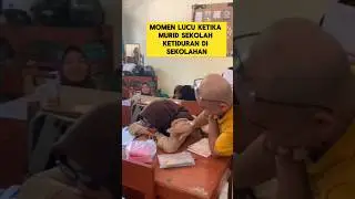 momen lucu ketika murid ketiduran di kelas di bangunin guru nya ‼️