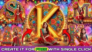 New Girl Diwali Name Art AI Photo Editing | Diwali AI Photo Editing | AI Photo Editing Tutorial