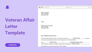 Veteran Affair Letter Templates