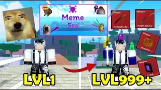 (Meme Sea) Noob to MAX LVL And Got All Weapons, Auras In Roblox Meme Sea! | NoobToPro| Roblox