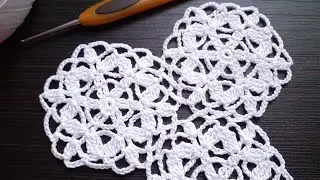 Ажурный мотив крючком . Соединение. Easy crochet motif patterns