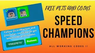 SPEED CHAMPIONS ALL WORKING CODES *FREE GEMS AND PETS* | Roblox