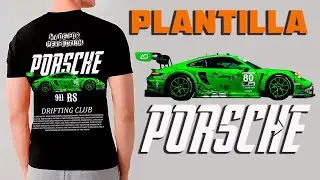 La plantilla perfecta para sublimar tu playera Porsche - tutorial photoshop