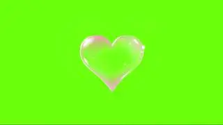 Love in 3D  Heart  effect Green screen