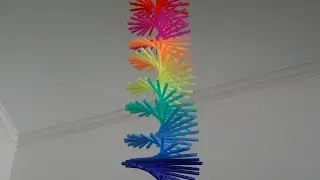 How to make drinking straw spiral hanging