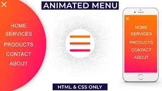 Animated Responsive Hamburger Menu Using  HTML & CSS