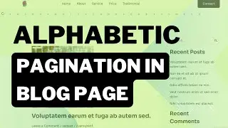 How To Add Alphabetic Pagination In WordPress Blog Page