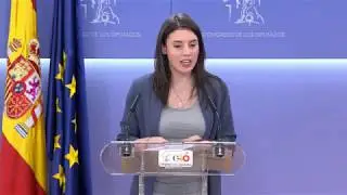 IRENE MONTERO (Podemos) - Rueda de prensa tras Junta de Portavoces (20/02/2018)