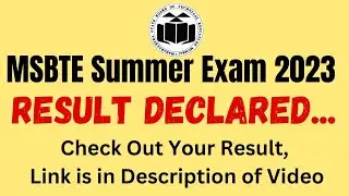 MSBTE Summer 2023 Result declared | MSBTE Summer 2023 Result Link | MSBTE Result Kaise dekhe 