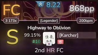 8.2⭐ [Karcher] | DragonForce - Highway to Oblivion [Legender] +HR 99.15% (#10 868pp FC) - osu!