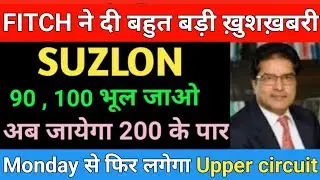 FITCH ने दी बहुत बड़ी ख़ुशख़बरी | Suzlon energy share latest news | Suzlon energy share