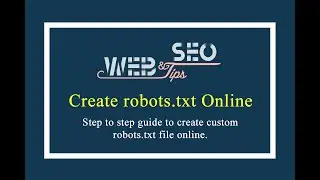 How to Create robots.txt file Online for HTML Website and PHP Website.