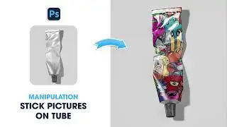 Adobe Photoshop 2025 Tutorials - How to stick pictures on Tube Cosmetic & Color