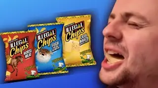 Boyfriend blind taste tests MSCHF’s ILLEGAL CHIPS #shorts #illegalchipschallenge