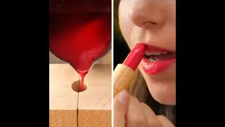 DIY lipstick made of wood and roses 💋